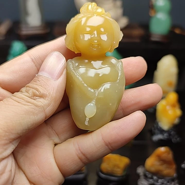 寿山石印石手把件手把件