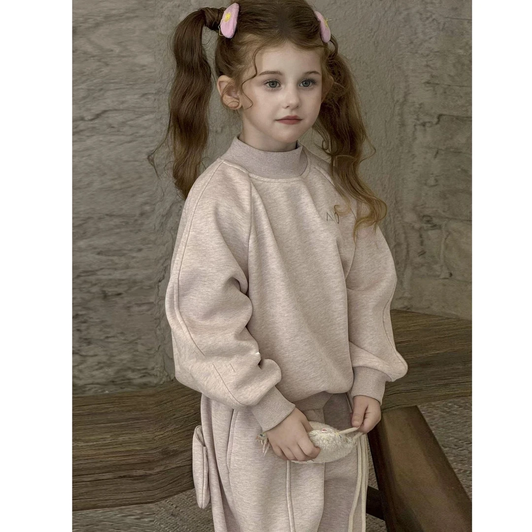 冬季少女风韩版拉链春秋宽松打底衫女秋冬半高领套装