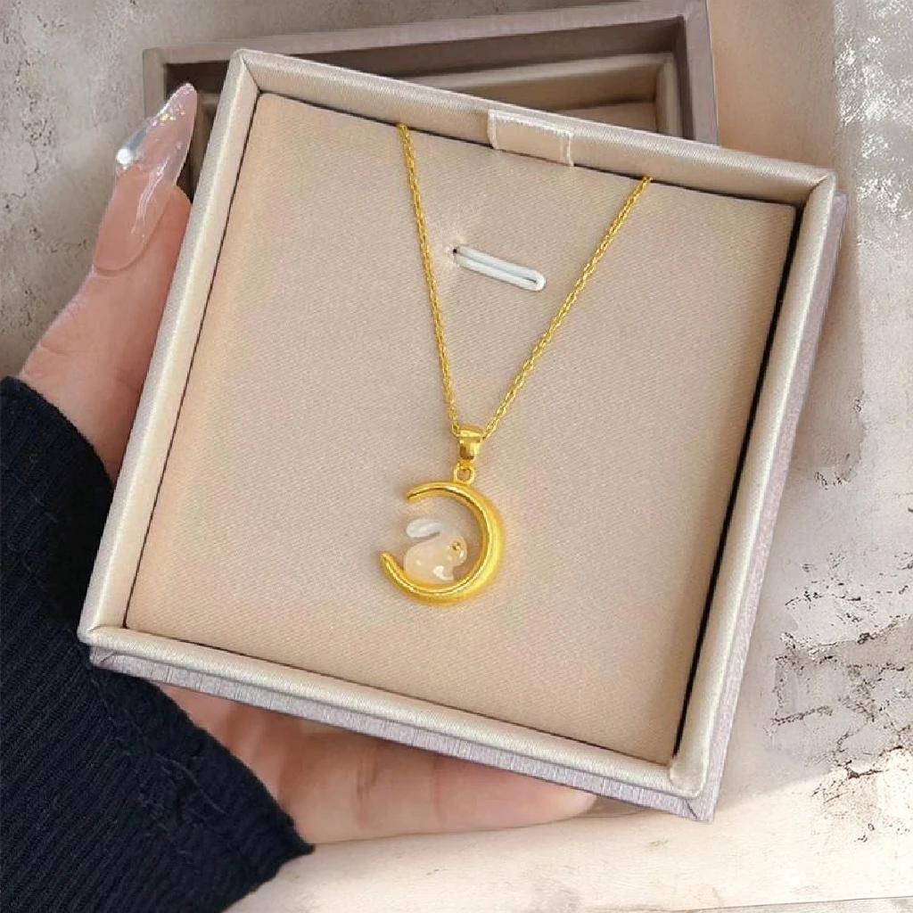 玉兔镀18K金锁骨链气质款项链高级感轻奢时尚女配饰