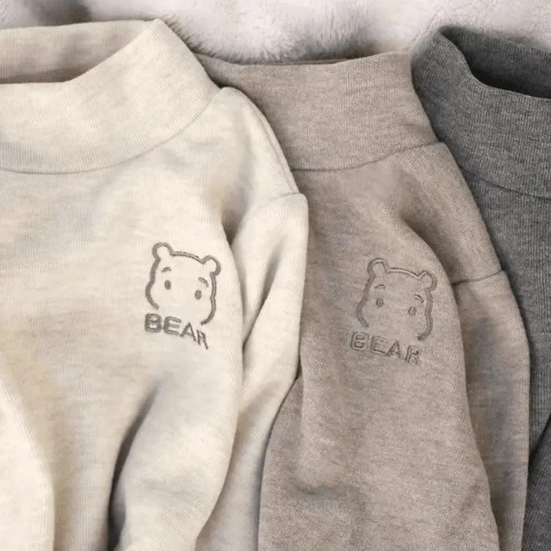 【到手2件 儿童打底衫】新款男童女童半高领保暖内搭上衣中小童宝宝