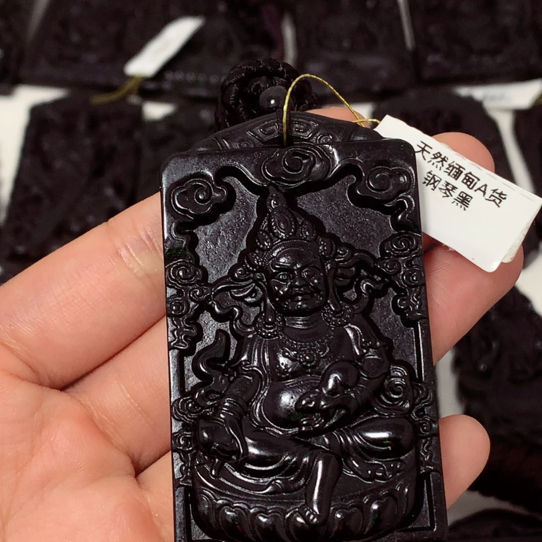 天然缅甸a货钢琴黑挂件