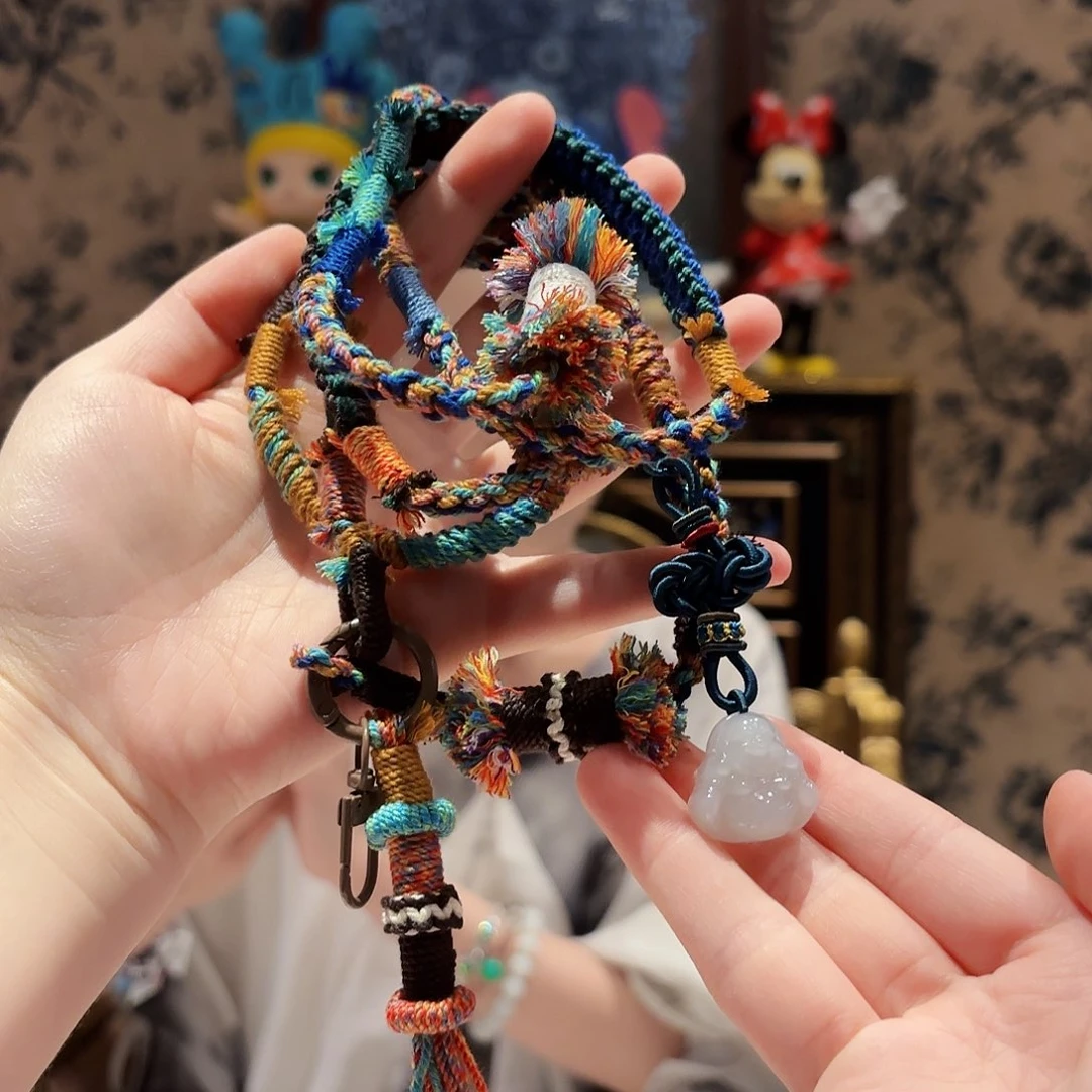 颈饰未镶嵌和田玉多样性发其一斜挎手机链