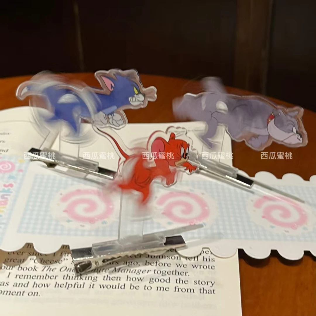 新款创意猫和老鼠搞怪可旋转发夹亚克力卡通汤姆杰瑞饰品头饰鸭嘴