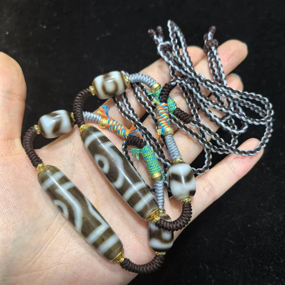 【曹美丽精选】H92509-玛瑙diy脖挂（二眼）-多样性发其一-12*49mm