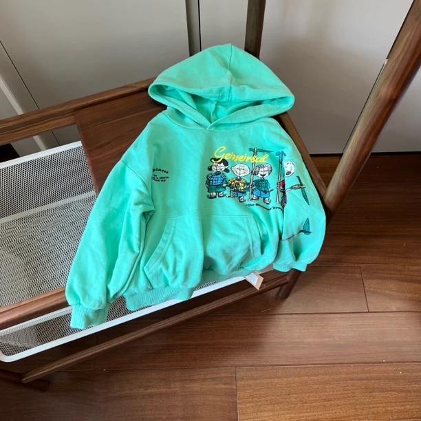 【编号F296】C364-05-史努比好伙伴连帽卫衣绿色-YJ