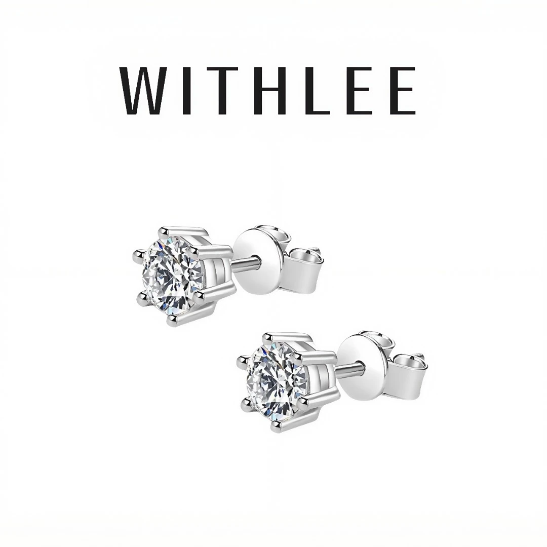 925银莫桑石耳饰 S925银百搭莫桑钻小众耳钉简约耳环轻奢气质饰品