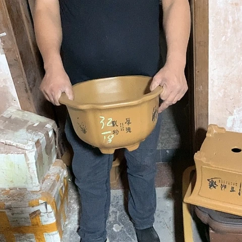 紫砂花盆手工制作