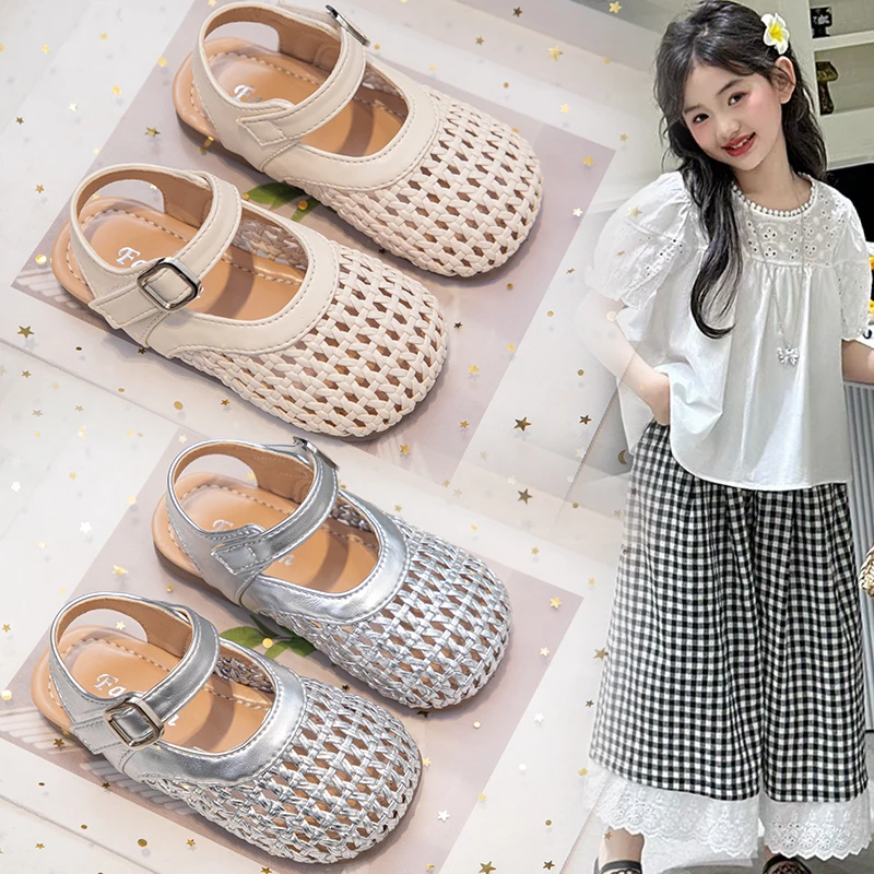 2025春季新款凉鞋童鞋正品防滑全阶段魔术贴合成革圆头儿童凉鞋