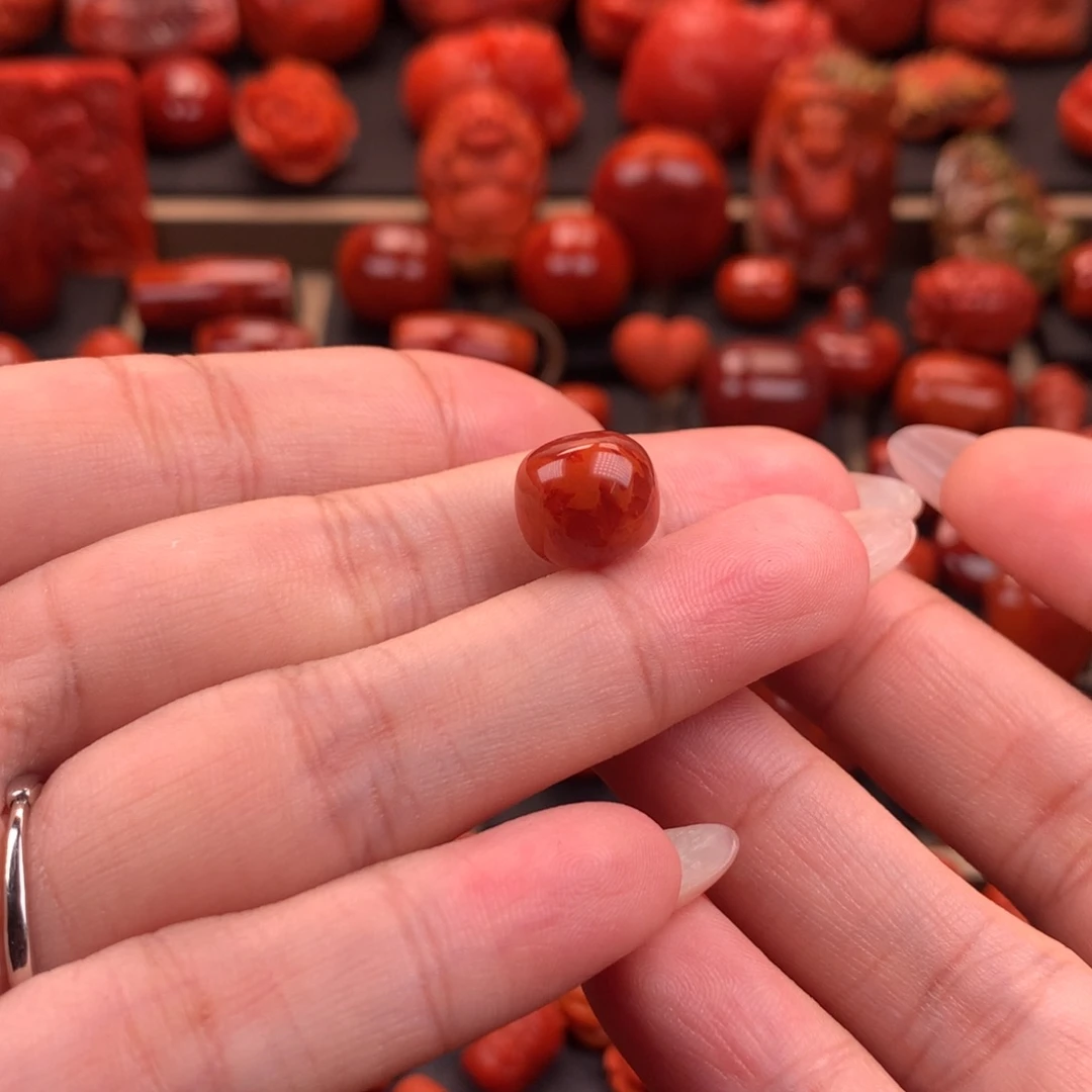 南红玛瑙南红川料原矿老型单珠11mm未镶嵌