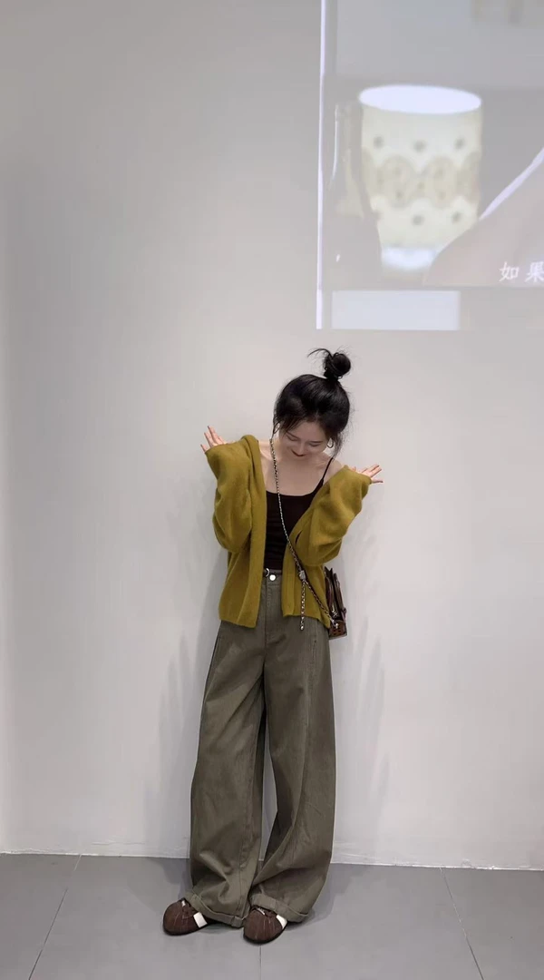 2025秋季新款韩系慵懒风针织背心开衫外套上衣两件套休闲裤三件套