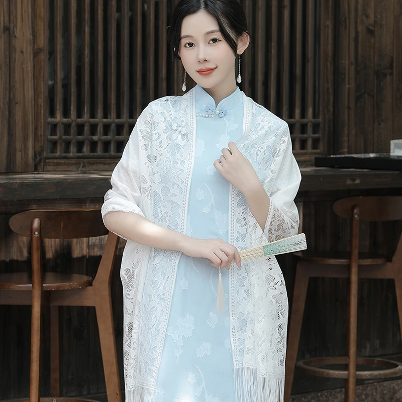 旗袍披肩外搭防着凉坎肩女春秋夏薄复古空调房大披风斗篷百搭款