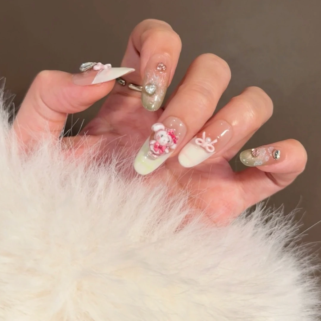 【B1406】显白高级感纯手工法式卡通可爱穿戴甲