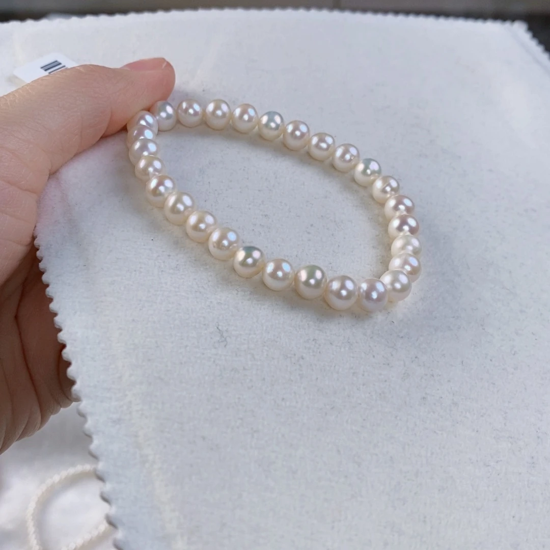 淡水珍珠手绳银S925镶嵌