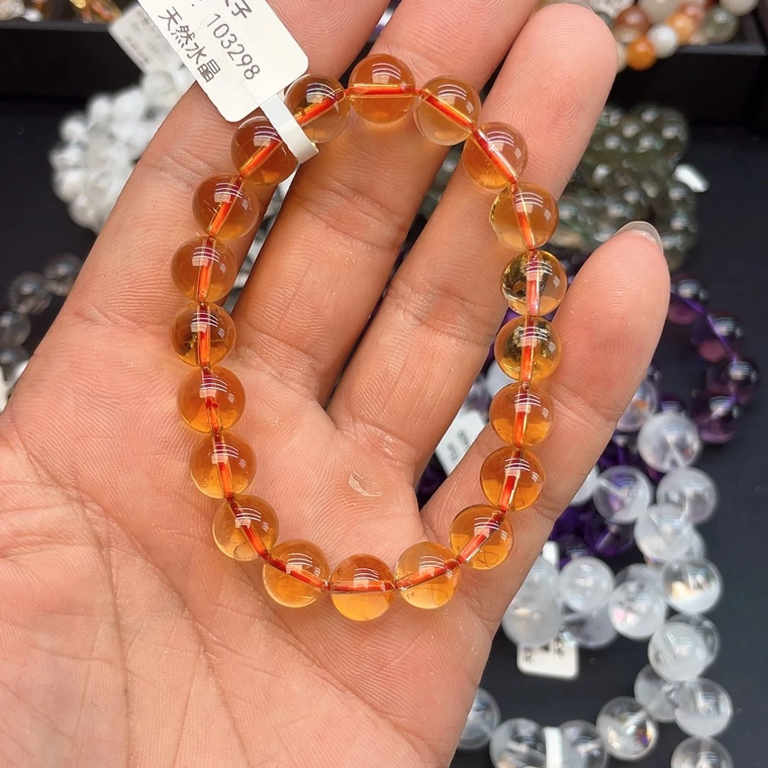 水晶手串未镶嵌3黄水晶10mm