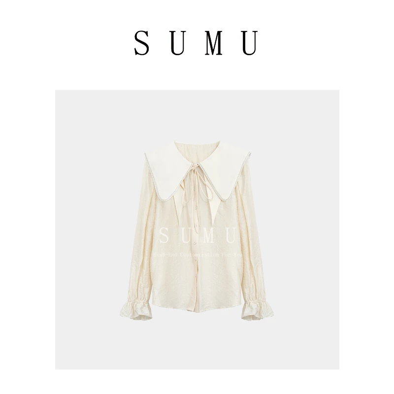 宿慕SUMU 女款衬衫春季新款时尚休闲长袖潮流衬衫女1032