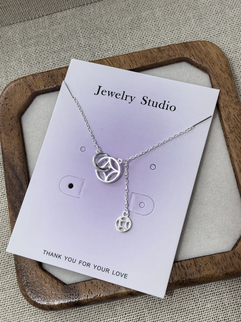 坠链均足银 足银990银钱流苏项链女气质轻奢时尚百搭精致素款