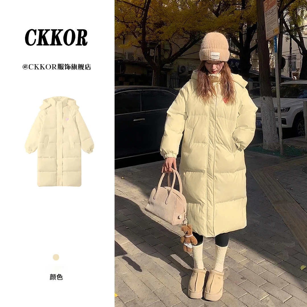 CKKOR冬季新款爆款加厚保暖长款棉服女韩版百搭宽松面包服 短外套