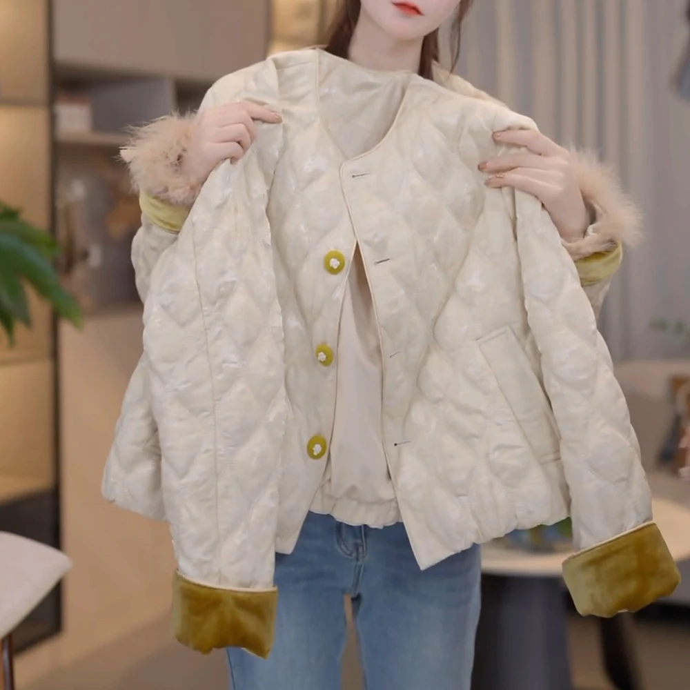 2025新款港风设计感宽松复古简约时尚棉服女时尚减龄衣服