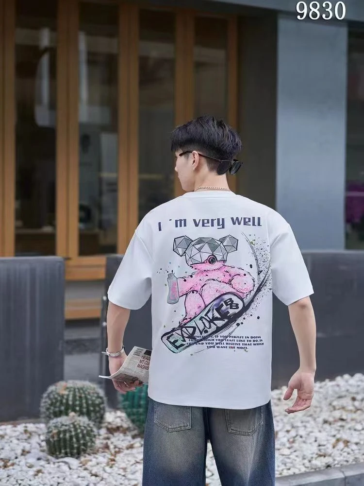 （滑板熊）新款青少年宽松全棉潮牌夏季T恤