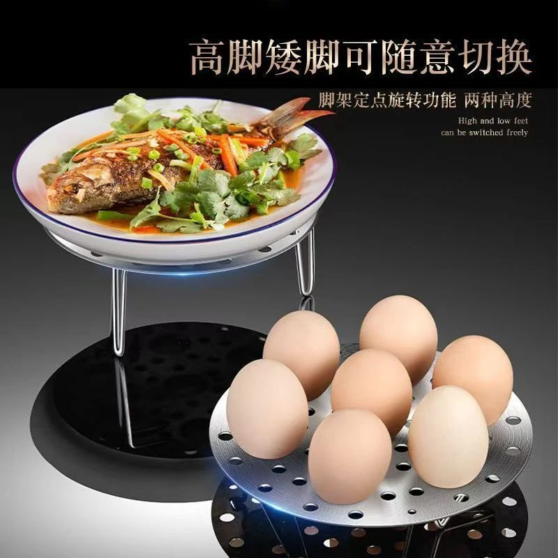 不锈钢蒸架可折叠炉造通用家用圆形蒸蛋架隔水篦子A