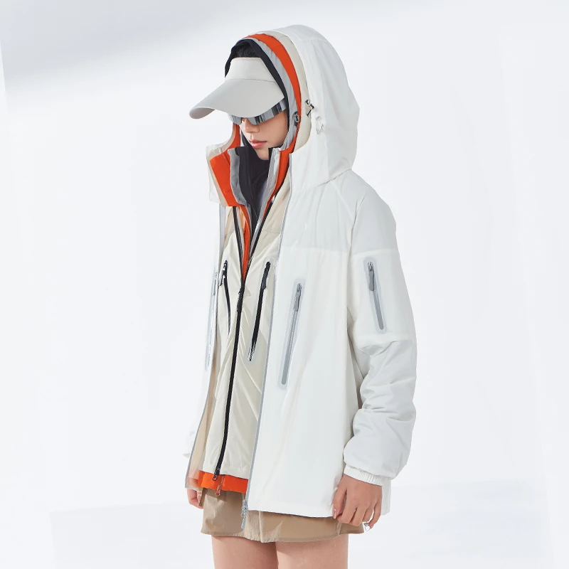 鸟+UPF50+夏季防晒衣男宽松连帽防紫外线防晒服情侣外套