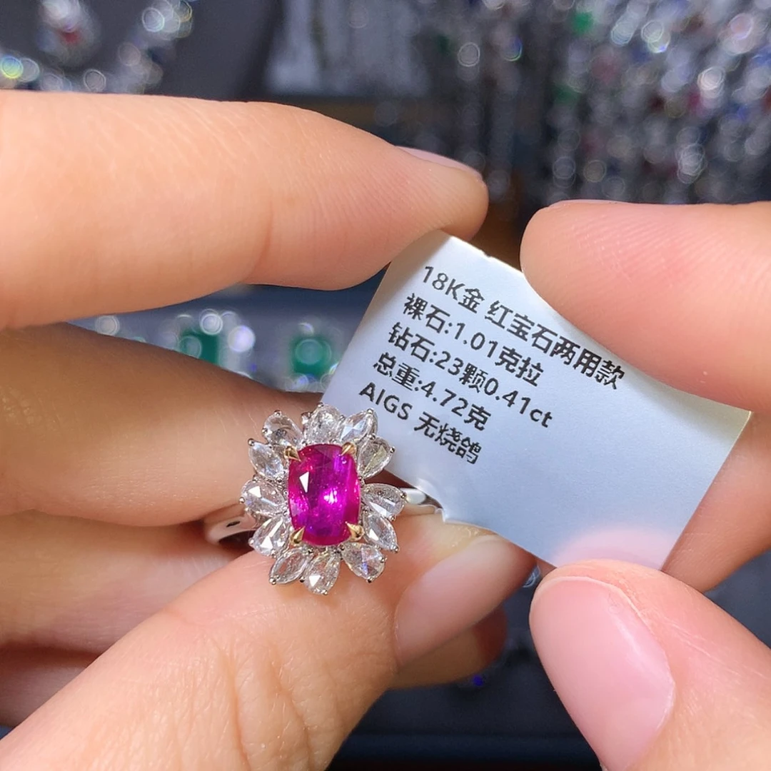 【闪购商品】红宝石戒指18K金镶嵌