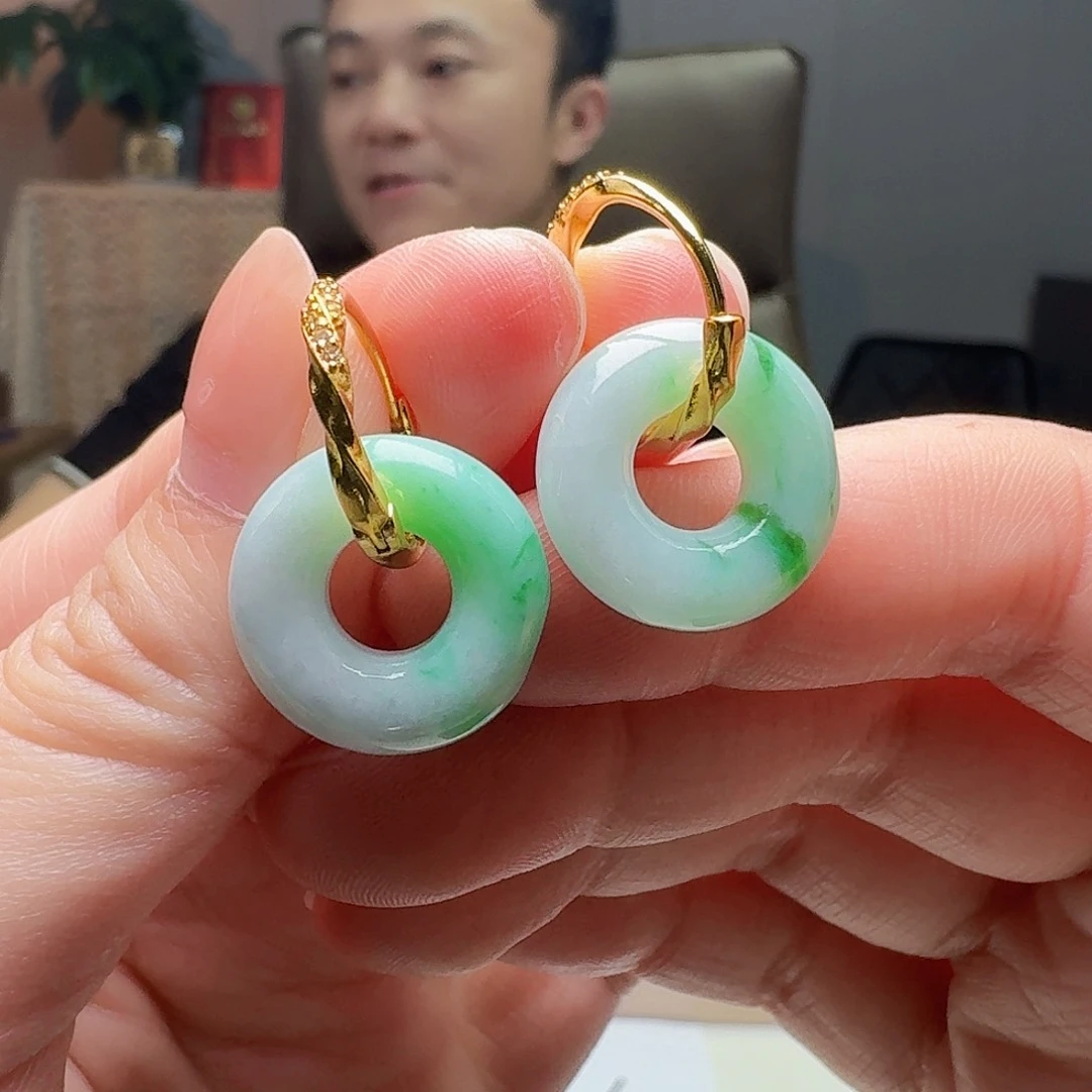 翡翠未镶嵌耳饰天然翡翠