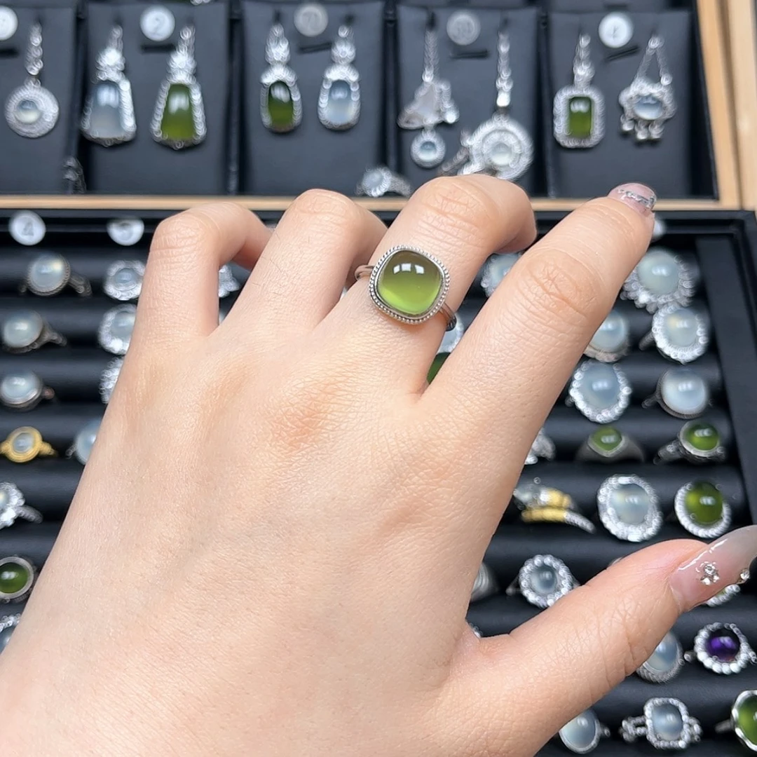 【闪购商品】岫玉戒指银S925镶嵌赵*虎