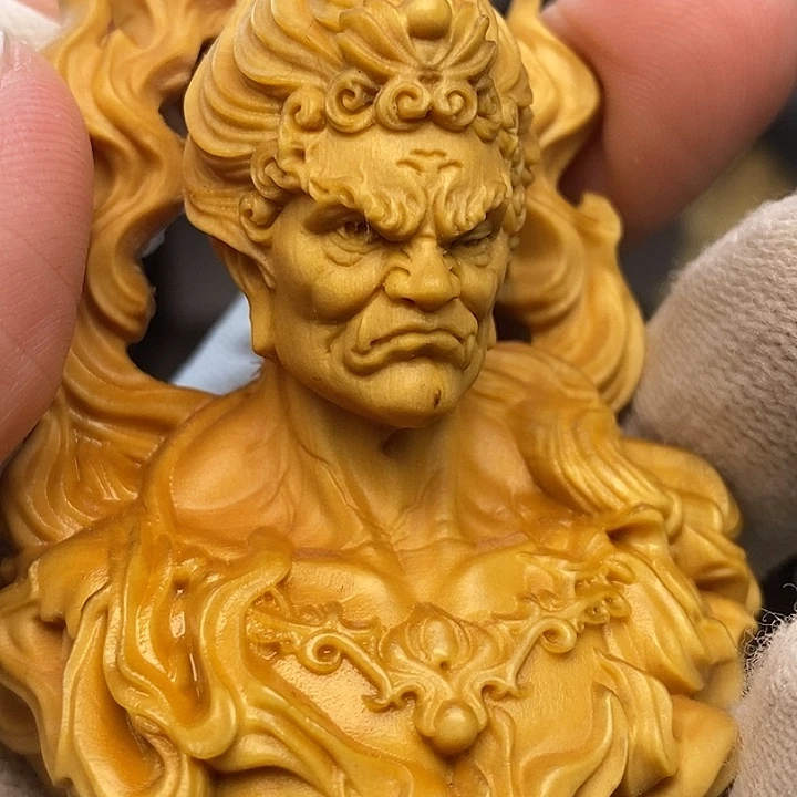 木黄杨木不动明王摆件