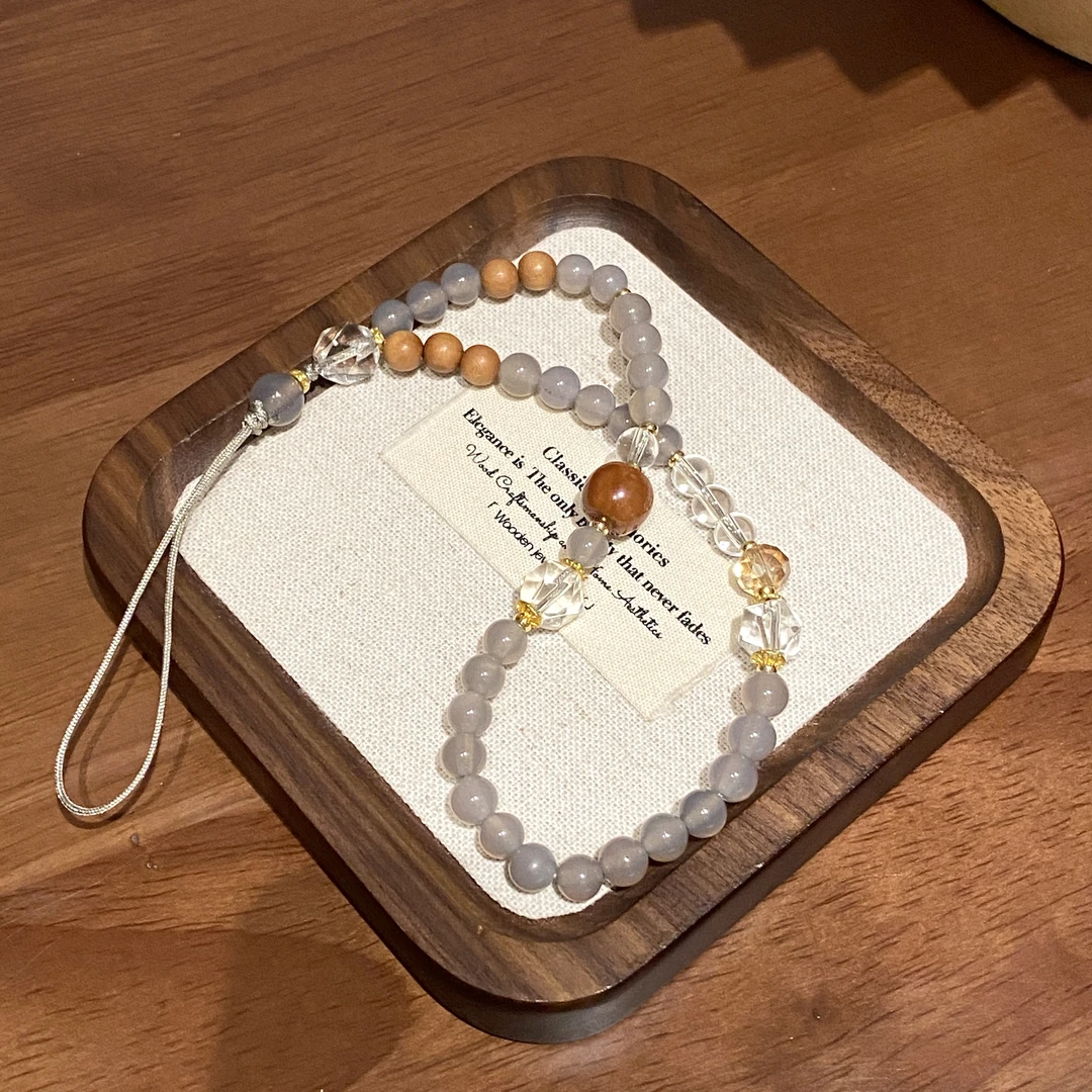 【檀木玛瑙】小众轻奢百搭高级感手机链A1616