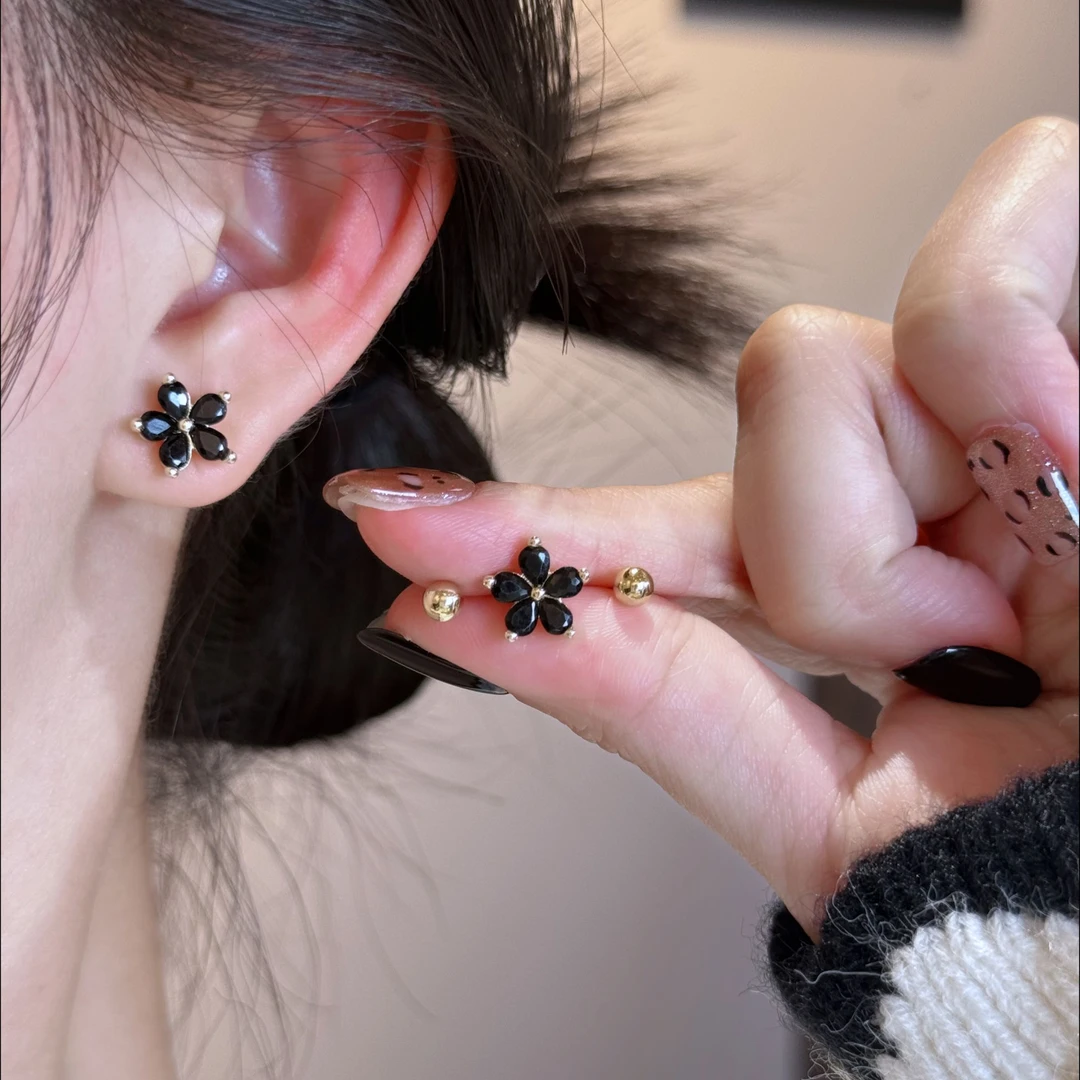 【洞见】精致花朵耳钉四件套气质时尚百搭轻奢高级耳环女ES1159