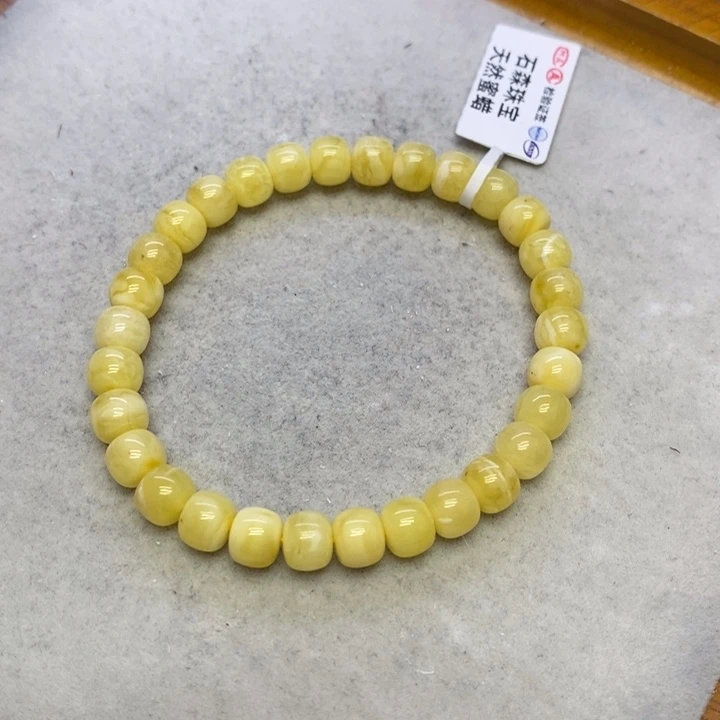 蜜蜡裸石未镶嵌手串