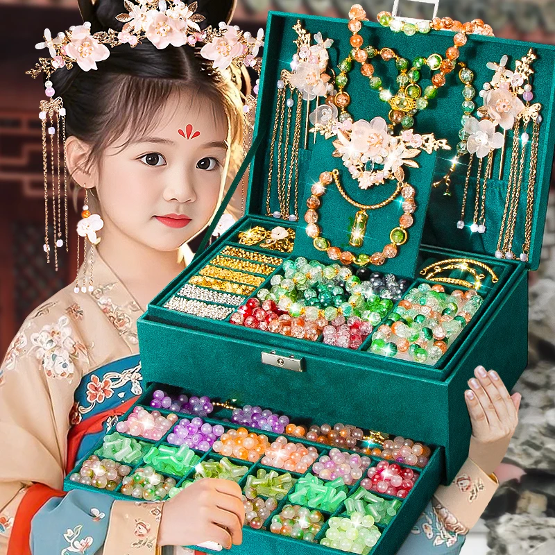 儿童古风串珠女孩生日礼物汉服搭配首饰diy手工制作创意手链女