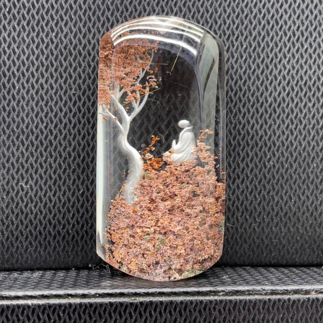 水晶颈饰未镶嵌俏色巧雕菩提悟道