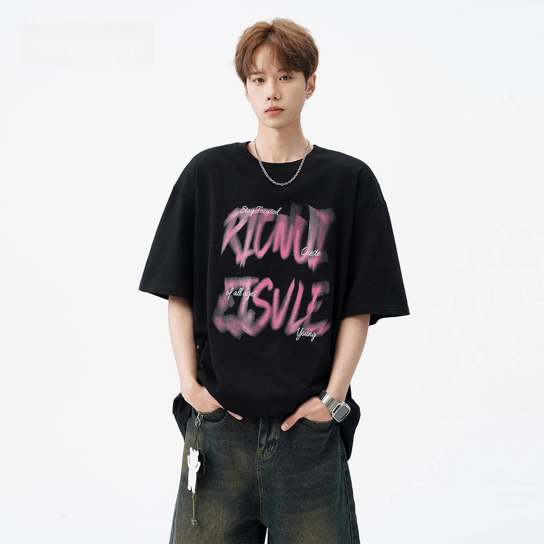 徐太浪潮牌情侣短袖男春季美式高街痞帅纯棉T恤oversize半袖上衣