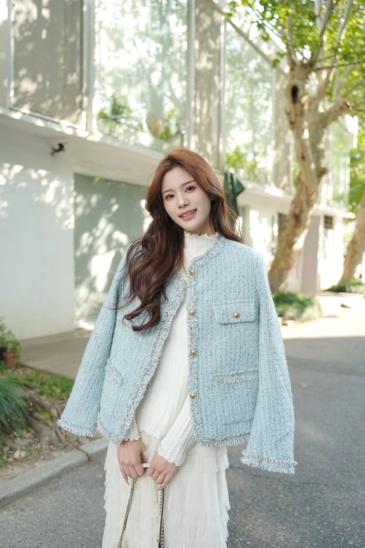 2025秋冬羽绒羊毛小香风外套女轻奢名媛气质百搭时尚高级感上衣