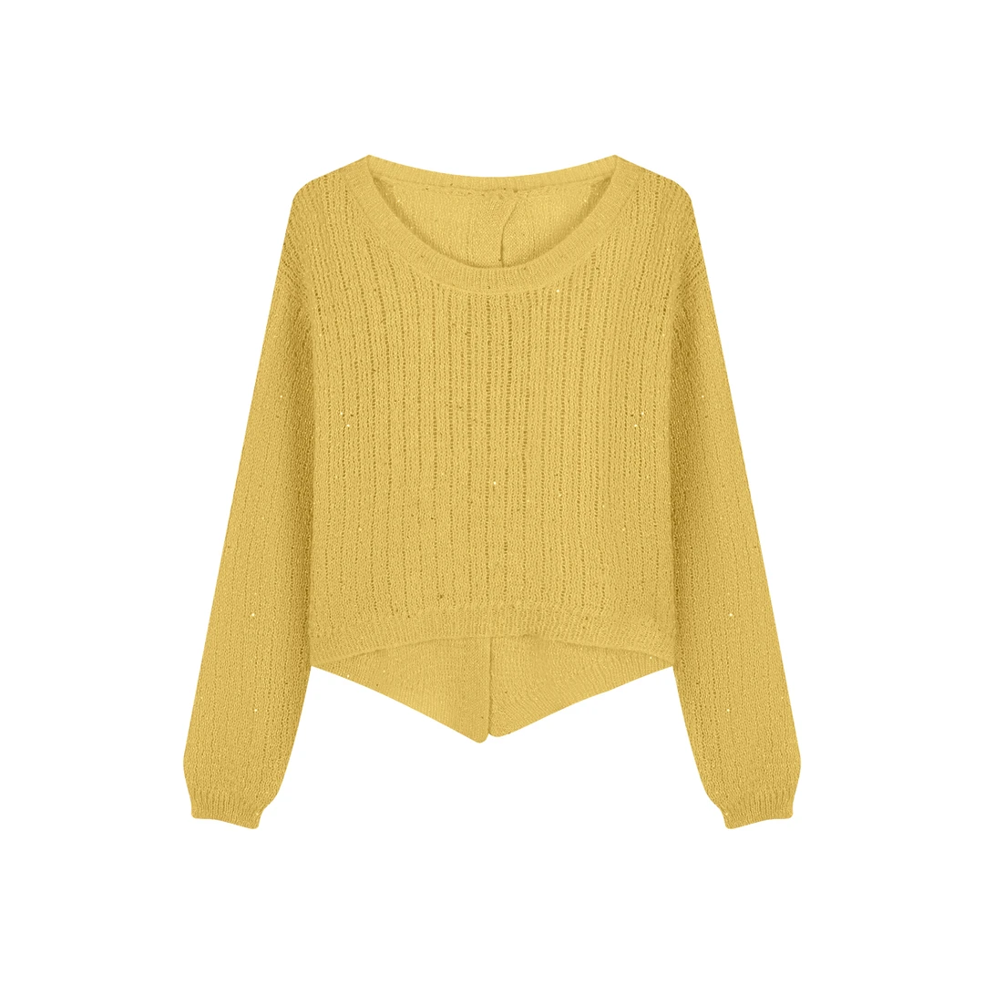 冰冰严选●针织衫预C5ZZS0943A网红时尚百搭宽松长袖纯色气质简约