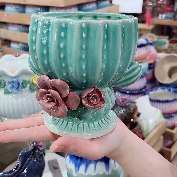 有孔.凑单10元陶瓷花盆发货！