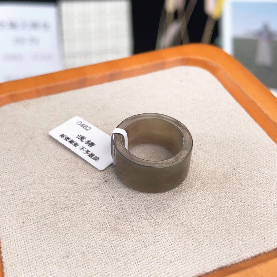 和田玉（糖玉）未镶嵌戒指Y103紫飘花直切17.6不退换