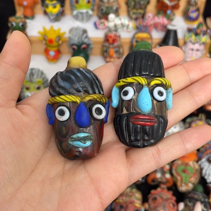 琉璃饰品小黑娃1只