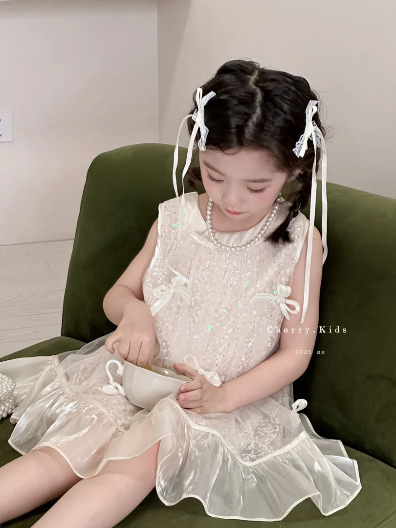 25年夏杏色亮片公主裙5913