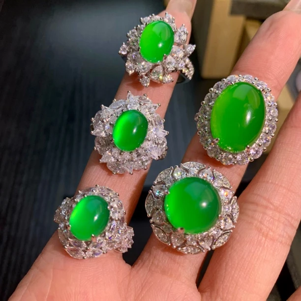 s925银镀金戒指系列｜天然玉髓戒指 戒圈需下单备注 固定圈口