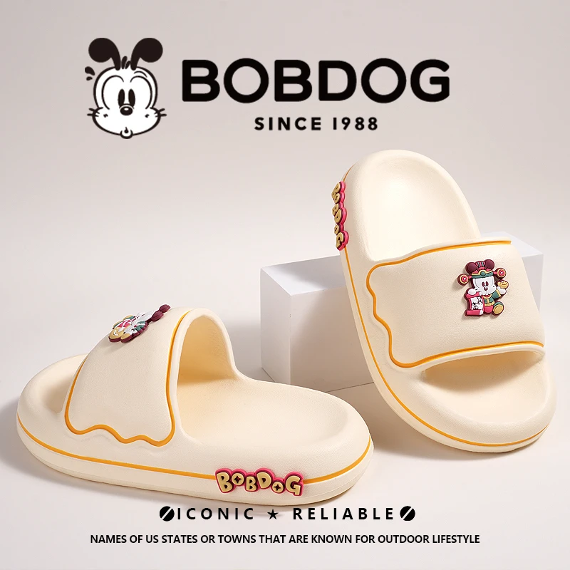 Bobdog/巴布豆EVA软底踩屎感防水亲子款外穿防滑透气轻便百搭拖鞋