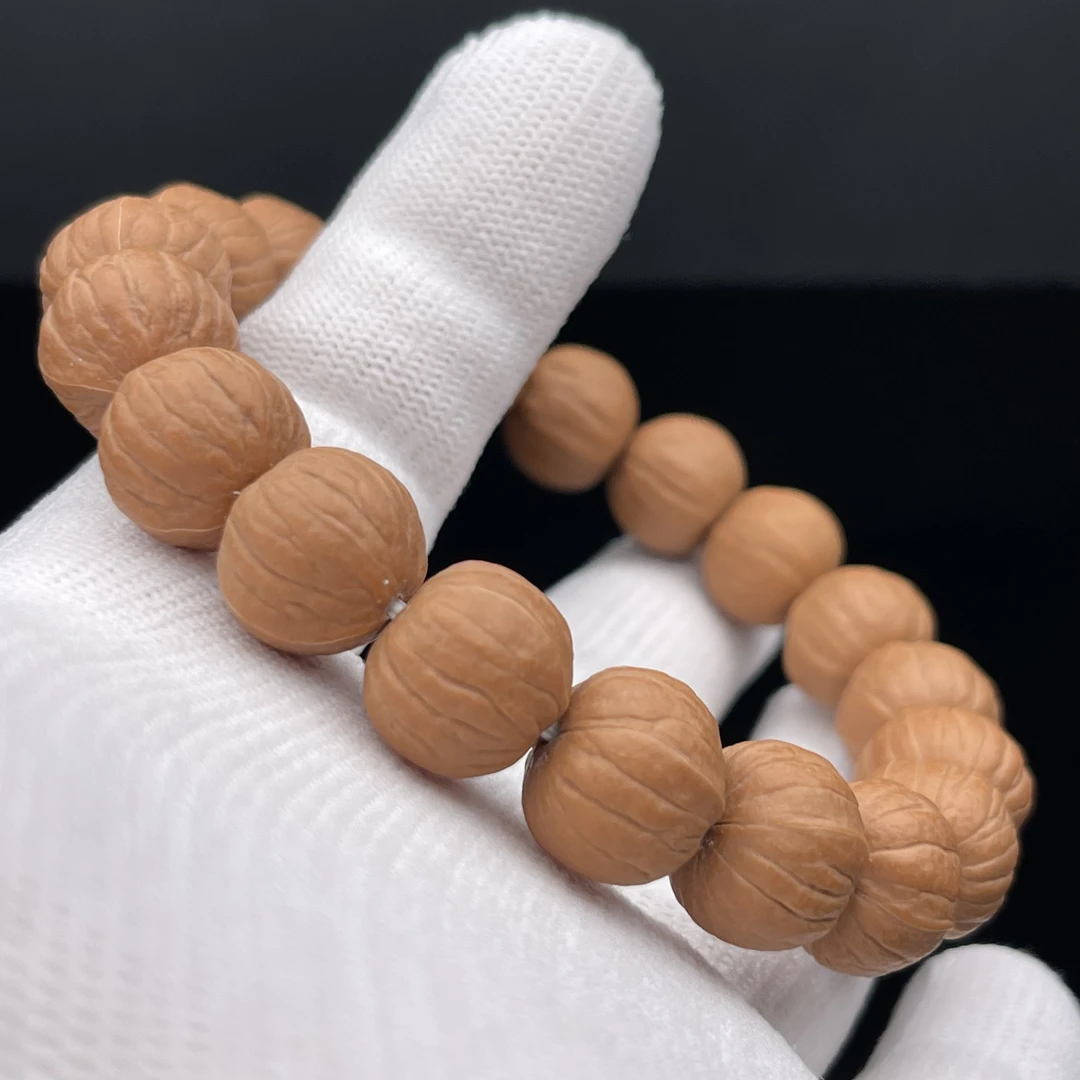 【峰造】双鳍南瓜文玩好物猴头核桃原装五年老树大南瓜元宝手串