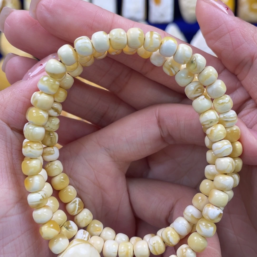 裸石蜜蜡未镶嵌琥珀蜜蜡108卡6mm