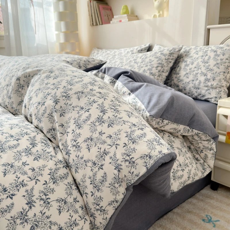 春夏天田园风小清新碎花全棉四件套纯棉家用床品1米8床上一米八qy