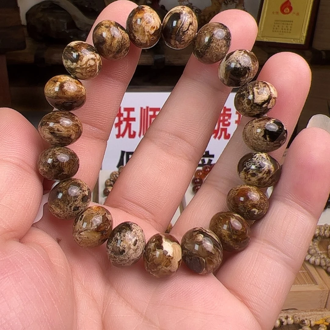 琥珀未镶嵌手链12m干白花手串