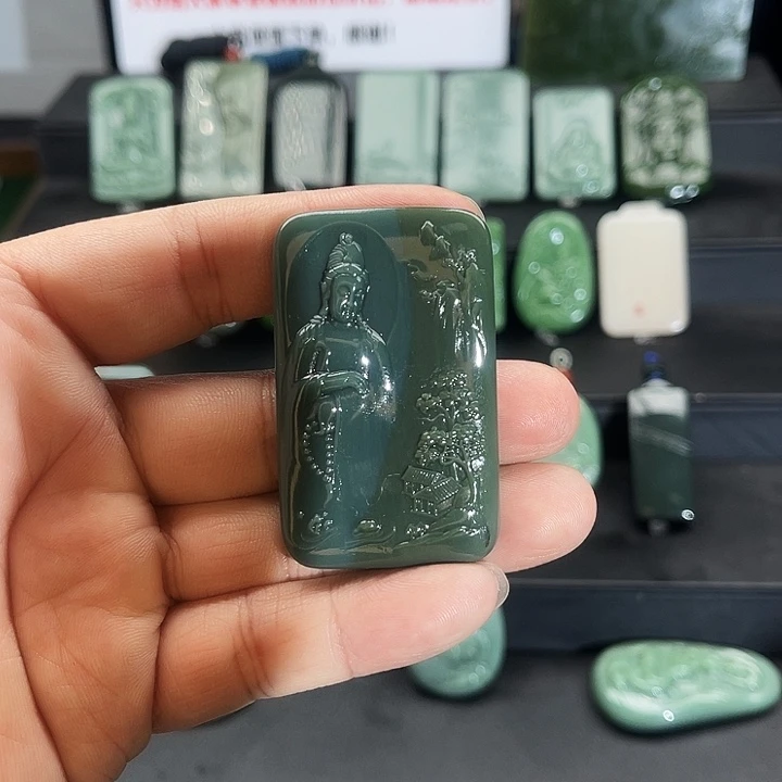 …***，和田玉未镶嵌吊坠(不含链)