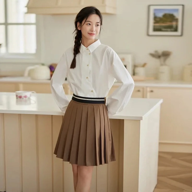 【佐】对●防走光洋气显瘦百褶半身短裙2025年秋季七号铺品牌女装