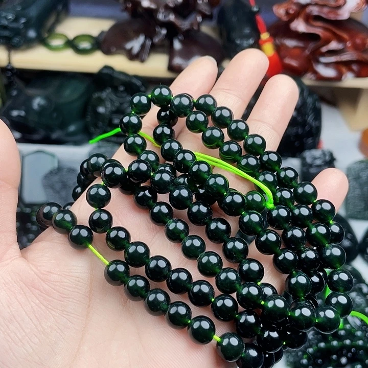 蛇纹石玉未镶嵌手串泰山玉8108